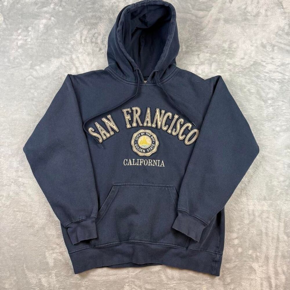 Unbranded Men's Navy and Blue Hoodie